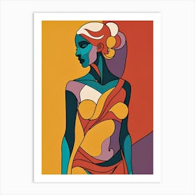 Woman In A Colorful Dress 1 Art Print