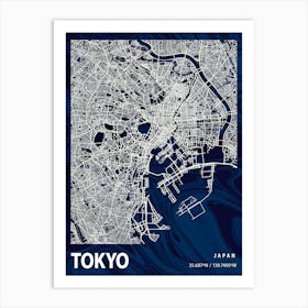 Tokyo Crocus Marble Map Art Print