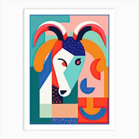 Capricorn Illustration Zodiac Star Sign 4 Art Print