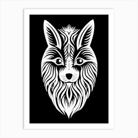 Linocut Fox Pattern 6 Art Print