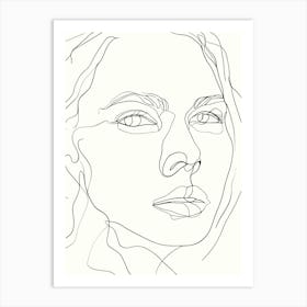 Portrait Of A Woman Hand Drawing Line Art 19 Art Print