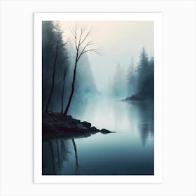 Foggy Lake Art Print