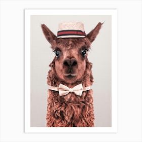 Llama with Hat Art Print