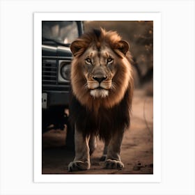 Lion In The Desert Art Print