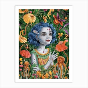 Girl In The Garden Art Print