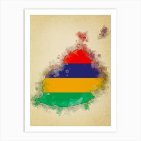 Mauritius Flag Vintage Art Print