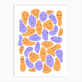 Happy Smiley Face Squiggly 2 Art Print