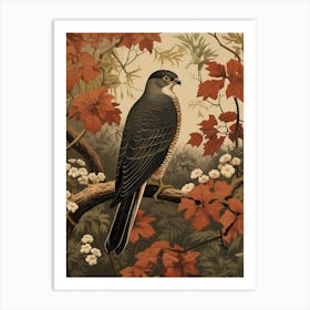 Dark And Moody Botanical Eurasian Sparrowhawk 3 Art Print