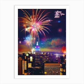 Happy New Year In New York City, 2025 Art Print