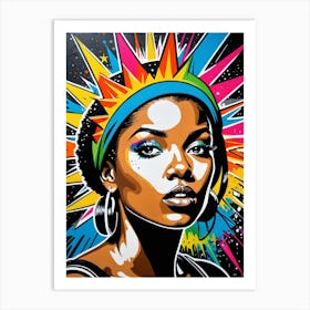 Graffiti Mural Of Beautiful Hip Hop Girl 89 Art Print