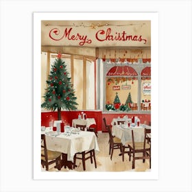 Merry Christmas Restaurant Art Print