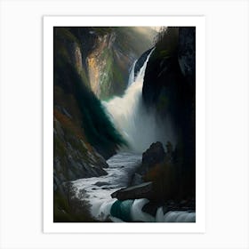 Kjosfossen, Norway Nat Viga Style (2) Art Print