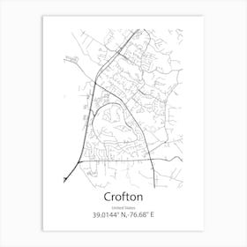 Crofton,United States Minimalist Map Art Print