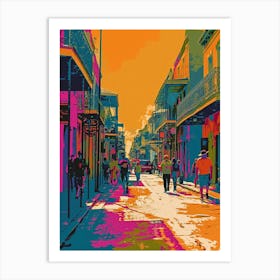 Frenchmen Street Retro Pop Art 2 Art Print