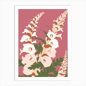Foxgloves Flower Big Bold Illustration 2 Art Print