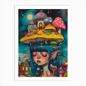 Mushroom Girl 2 Art Print