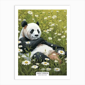 Giant Panda Resting In A Field Of Daisies Poster 6 Art Print