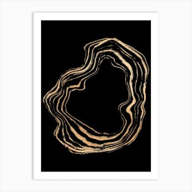 Gold Swirls On Black Background Classic Elegant Illustration Art Print