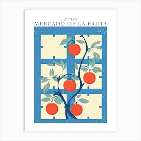 Mercado De La Fruta Apples Illustration 4 Poster Póster