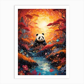 Panda Art In Post Impressionism Style 3 Art Print