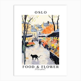 Food Market With Cats In Oslo 2 Poster Art Print