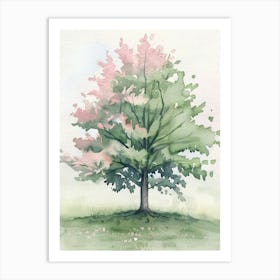 Maple Tree Atmospheric Watercolour Painting 1 Art Print