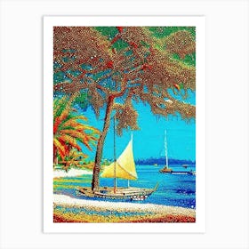 Mactan Island Philippines Pointillism Style Tropical Destination Art Print