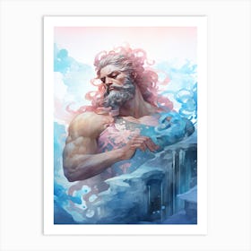  A Watercolor Of Poseidon 3 Art Print