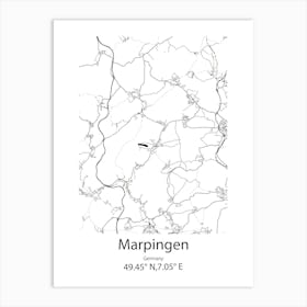 Marpingen,Germany Minimalist Map Art Print