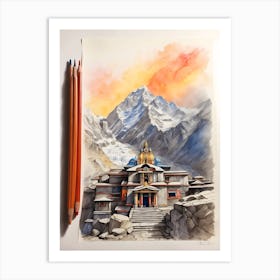 Everest Painting Art Print