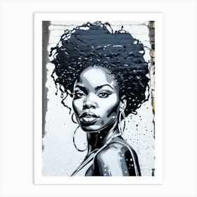 Graffiti Mural Of Beautiful Black Woman 93 Art Print