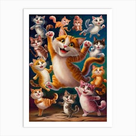 Cats In The Sky Art Print