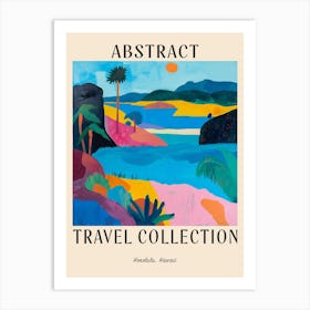 Abstract Travel Collection Poster Honolulu Usa 4 Art Print