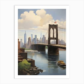 Manhanttan Bridge New York Brooklyn Travel Art Print Art Print