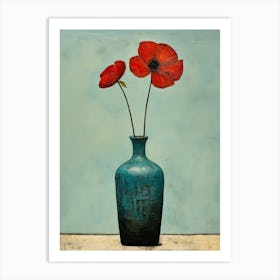 Poppies In A Vase Art Print