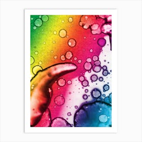 Watercolor Abstraction A Rainbow Of Raindrops 9 Art Print