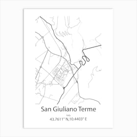 San Giuliano Terme,Italy Minimalist Map Art Print