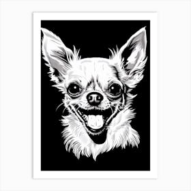 Chihuahua Dog, Line Drawing 1 Art Print