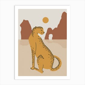 Cheetah In The Desert Art Print