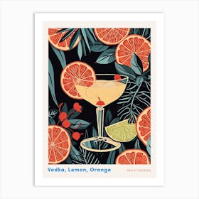 Fruity Art Deco Cocktail 1 Poster Art Print