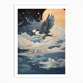 Blue Jay 3 Gold Detail Painting Art Print