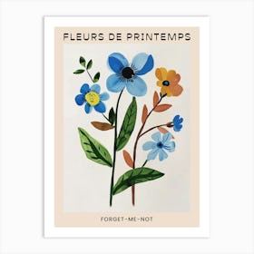 Spring Floral French Poster  Forget Me Not 5 Art Print