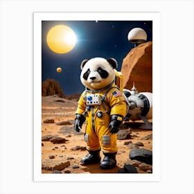 Explorer Panda In Training To Mars Expedition Art Print