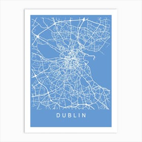 Dublin Map Blueprint Art Print