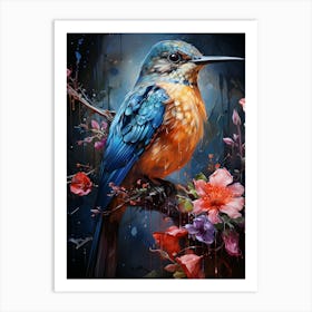 Ornithic Elegance Bird In The Breeze Art Print