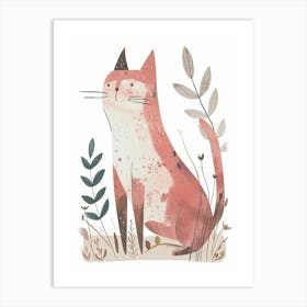 Cymric Cat Clipart Illustration 3 Art Print