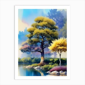 Tree By The Lake 2 Art Print