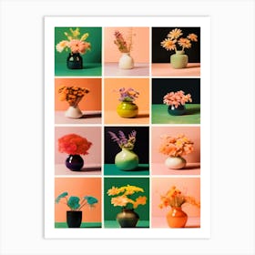 Collage, Colorful Flowers 1 Art Print