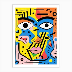 Pop Art Geometric Face 3 Art Print