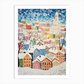 Winter Snow Tallinn   Estonia Snow Illustration Art Print